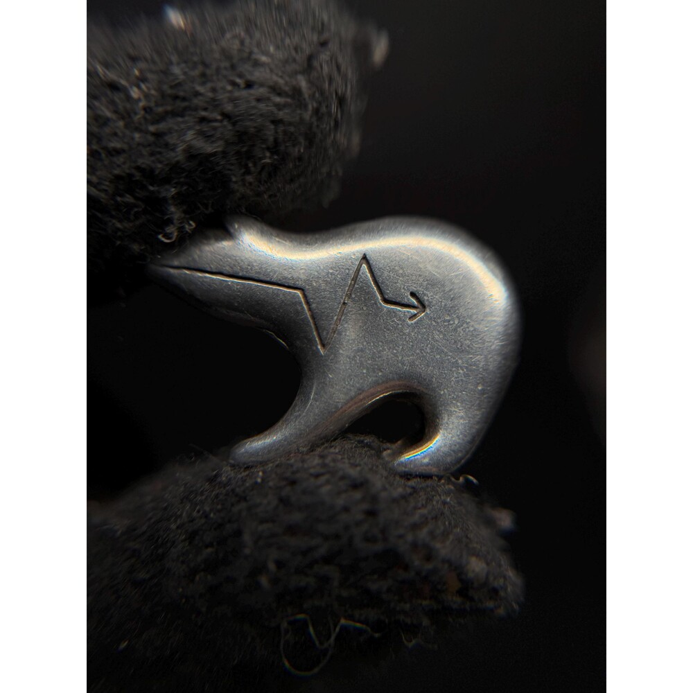 Native American Sterling Silver Heartline Bear Pendant